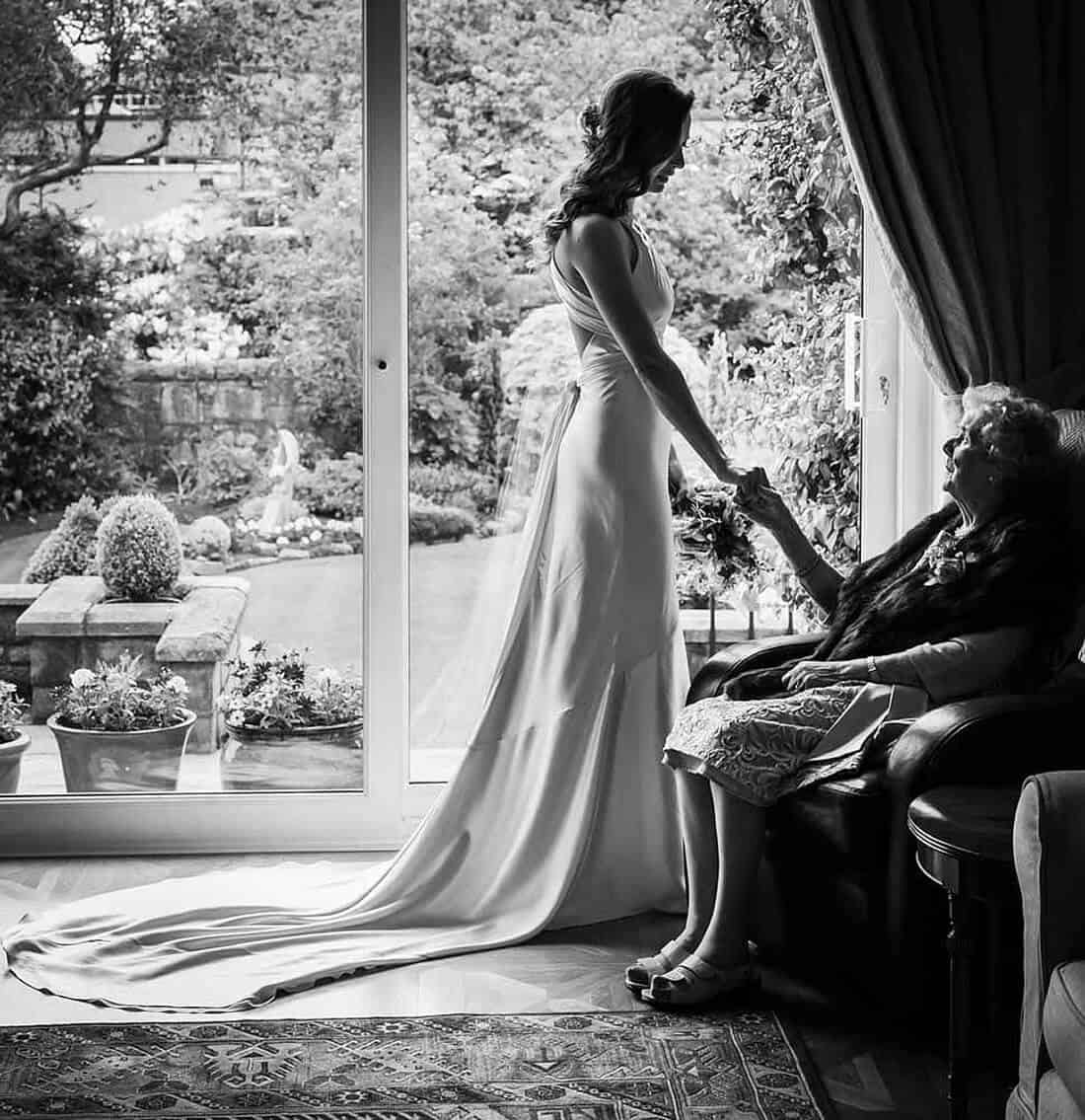 bride with her grandmother emotional moment